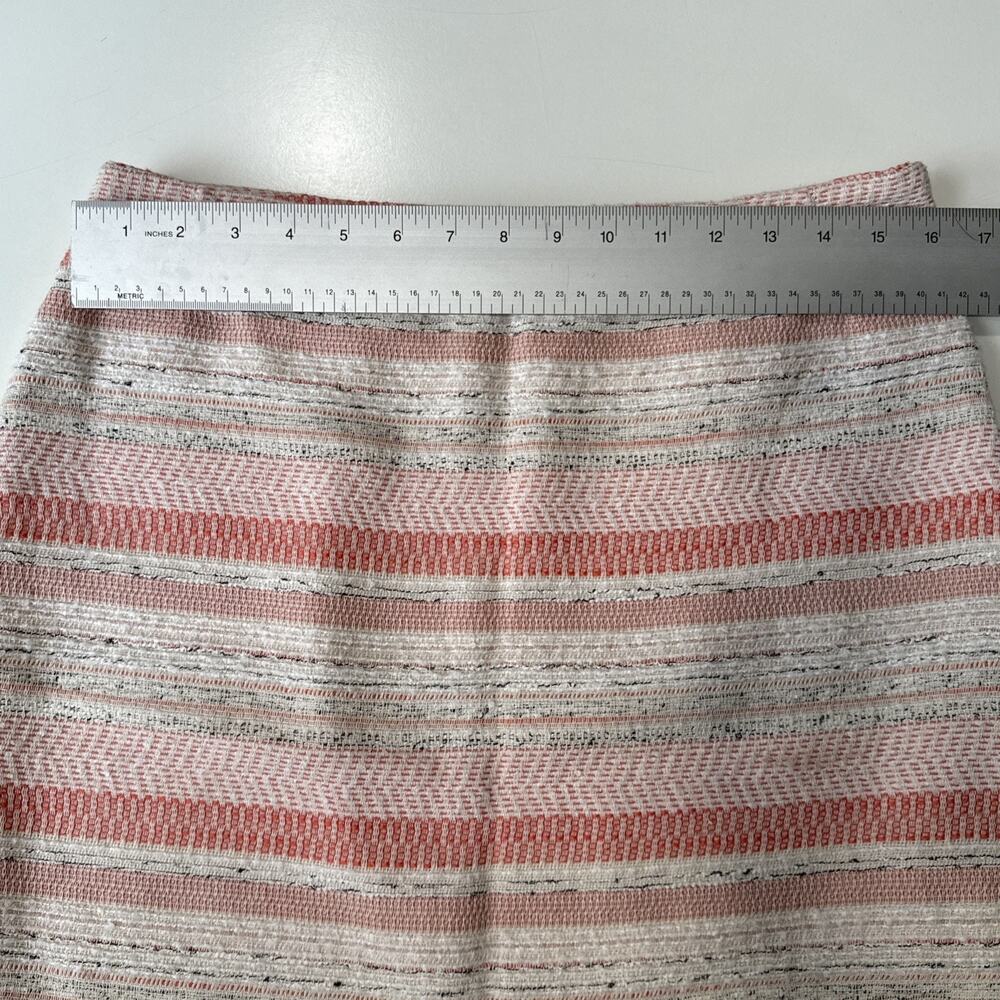 Katherine Barclay Pencil Skirt Academia Coral Cream‎ Striped Women's Size 6 - Picture 9 of 10
